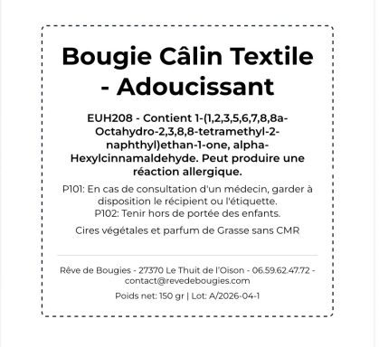 💗Câlin textile - adoucissant
