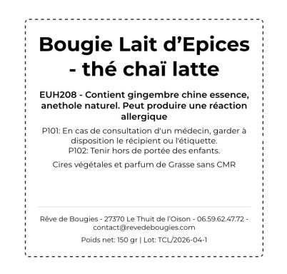 🍵 Lait d'Epices - thé chaï latte